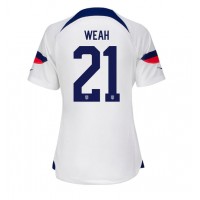 Fotbalové Dres Spojené státy Timothy Weah #21 Dámské Domácí MS 2022 Krátký Rukáv